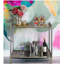 Cirro classical mirror with brushed brass metal decorative trolley