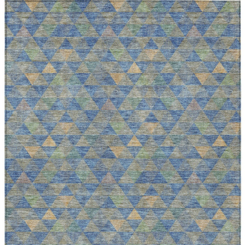 Tapis d'intérieur lavable à motif géométrique gris 5 pi x 8 pi