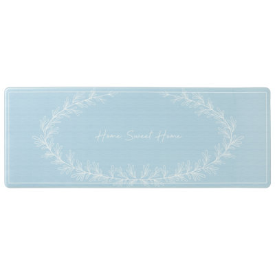 Tapis de cuisine MARTHA STEWART Bloomfield Home Sweet Home bleu 18 po x 30 po