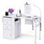 Foldable Manicure Table with Dust Collector, Nail Desk for Nail Tech,with LED Lamp, Wrist Rest, Rolling Nail Table for Salon, Home Beauty Workstation, Compact Nail Station with Storage (White)
