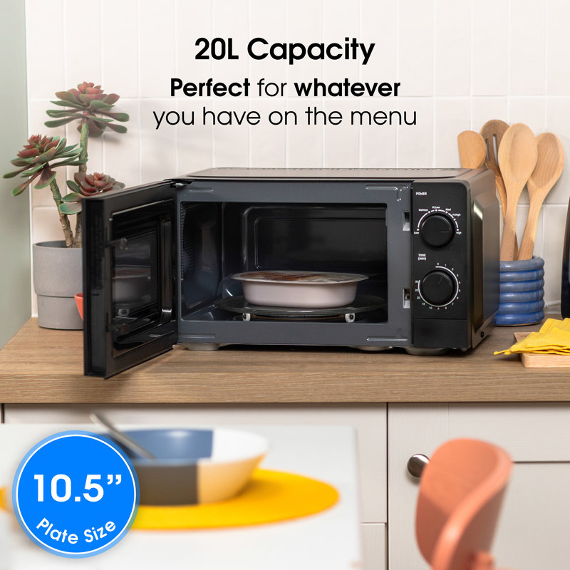 Abode AMM2005B, 20L Manual Microwave in Black