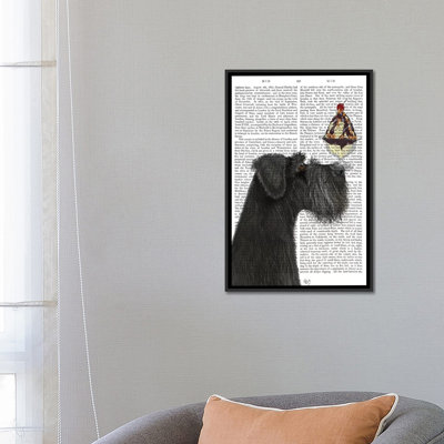 « schnauzer ice crème on print background », reproduction d’impression sur toile tendue Fab Funky