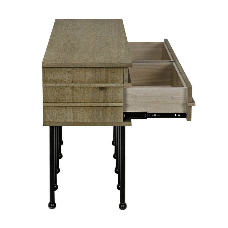 Oliver 60'' W Solid Wood Console Table, Washed Walnut