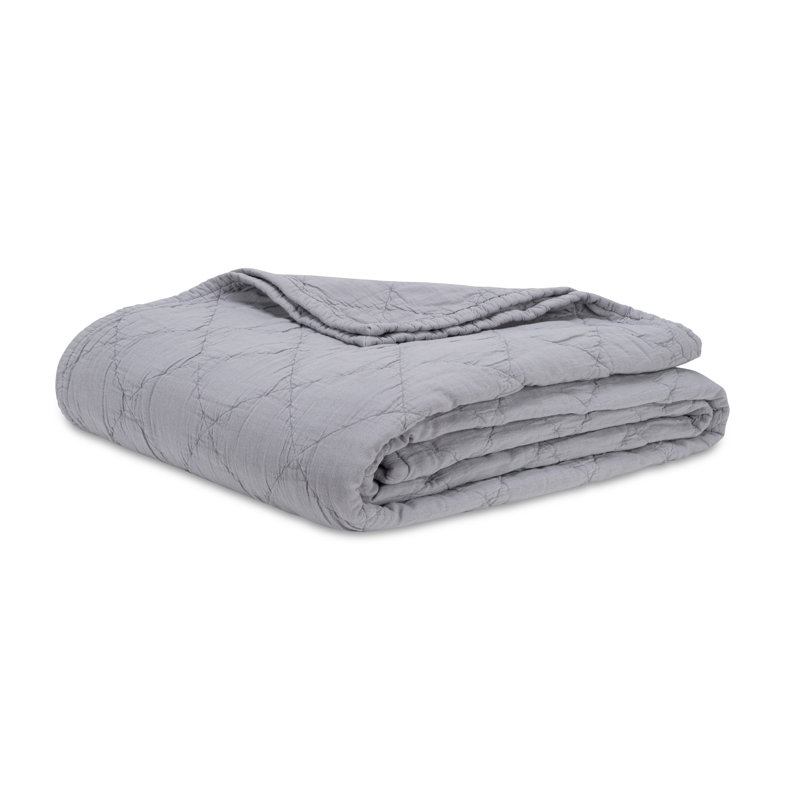 White Easton King Blanket, King, Light Gray