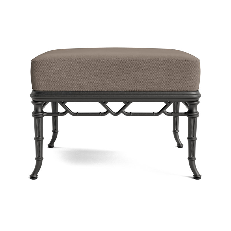 Calcutta Outdoor Ottoman, Fushion Charcoal, Textured Pewter