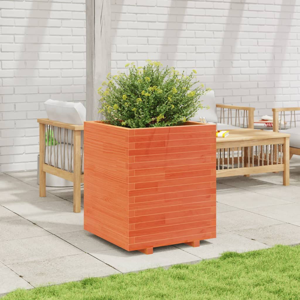 Vidaxl Garden Planter Wax Brown 60X60x49.5 Cm Solid Wood Pine