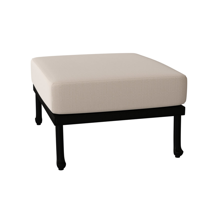 Repose-pieds d'extérieur avec coussin Casa, Noir texturé, Toile spa Sunbrella®