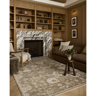 Tapis olive / multicolore Amber Lewis x Loloi Nella