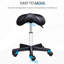 Tabouret à roulettes ergonomique en similicuir, réglable en hauteur, améliorant la stabilité pour spa, salon, massage, bureau, services de qualité professionnelle noir, spas, salons, massages, bureaux