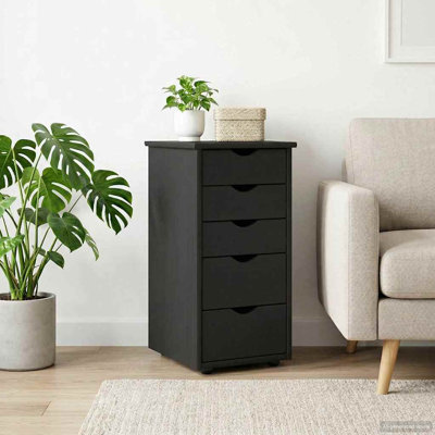 Solid Wood 34 cm W Chest of 5 Drawers