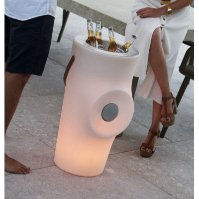 27" Woody Usb Rechargeable Light Music And Beverage Cooler