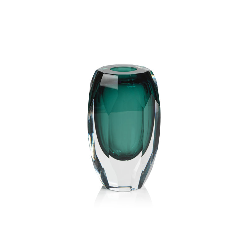 Glass Table Vase, 6.5" H x 4.75" W x 3.5" D