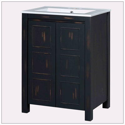 Meuble-lavabo simple 24 po avec plateau en céramique Bianchini