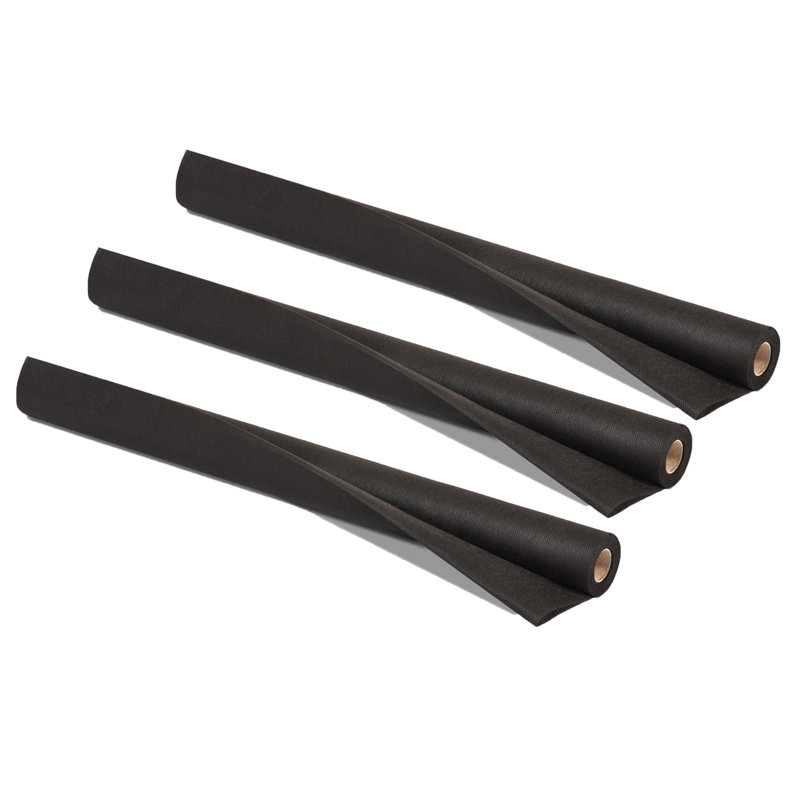 Black Non-Woven Outdoor Art & Decoration Fabric Roll, 24" x 18', 3-Pack