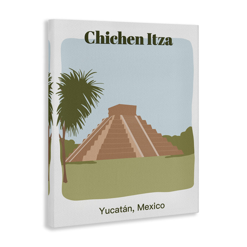 Art mural Chichen Itza par Regina Moore, H 48 po x l 36 po