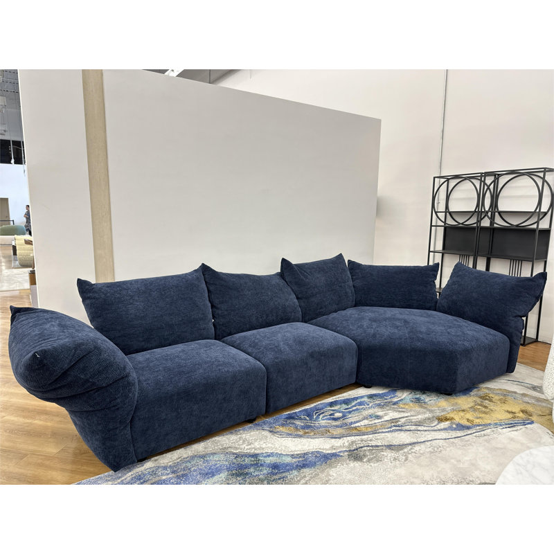Canapé modulaire Blossom Embrace, Orienté à droite, Tissu bleu