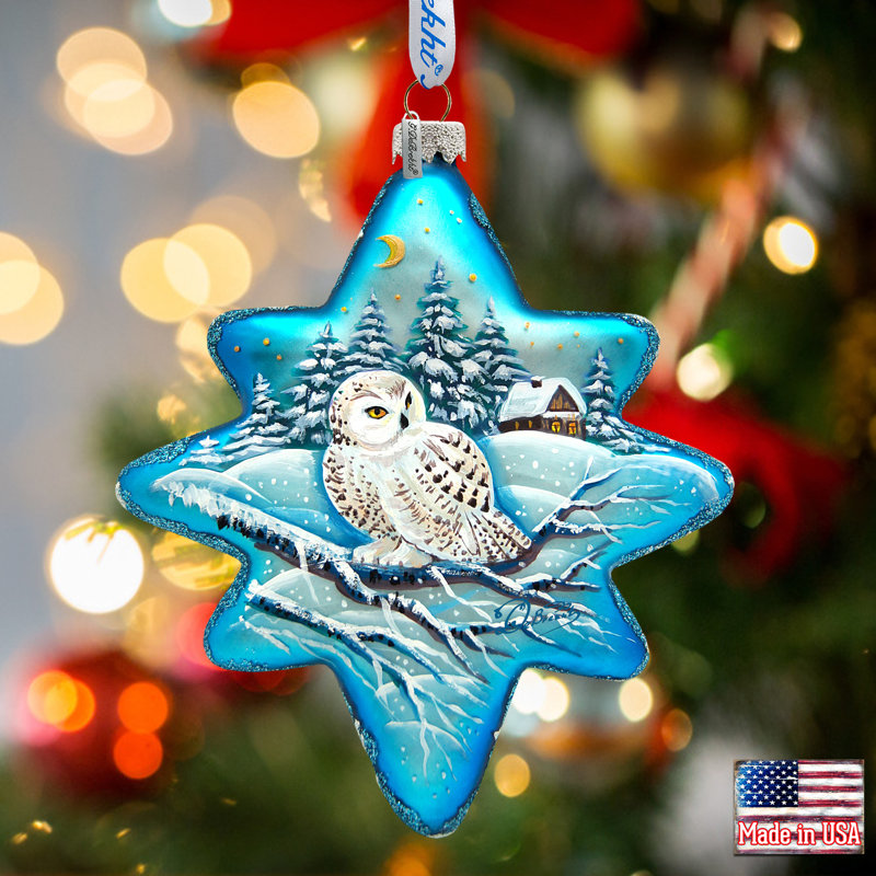 Holiday Splendor 4'' Handmade Glass Animals Holiday Shaped Ornament