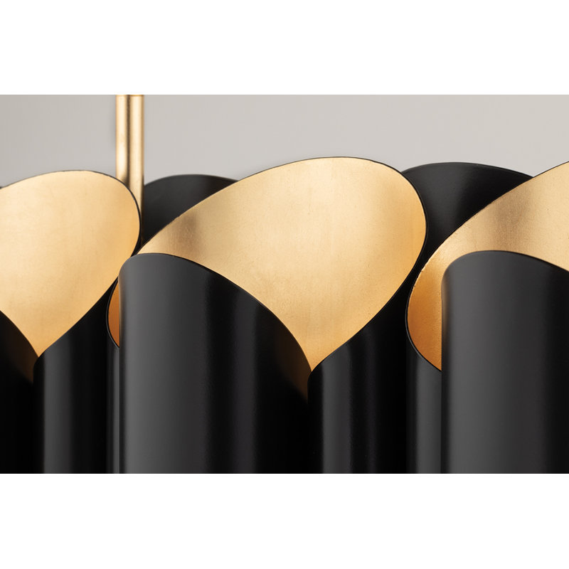 Banks 12 - Light Pendant, Gold Leaf/Black