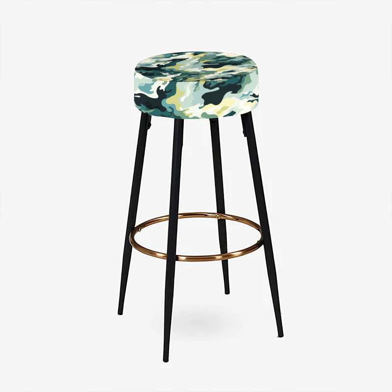 Ensemble de 2 tabourets de bar vert et blanc Urban Camouflage