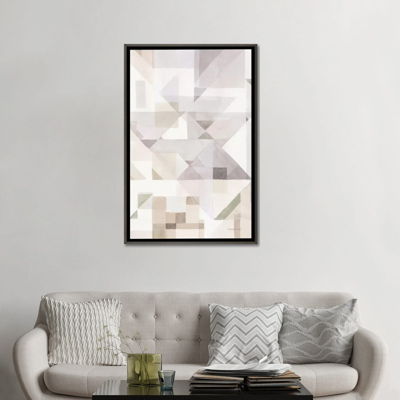 "Try angles III" par Danhui nai, reproduction d’art, H 48 po x l 32 po x P 1,5 po, Toile encadrée de bois rustique foncé