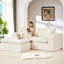 Chenille blanche moderne à 2 places, en forme de nuage, confortable pour s'asseoir, mousse et ressort, convient aux appartements en blanc, doux et confortable, rembourrage en éponge dense, décoration intérieure idéale