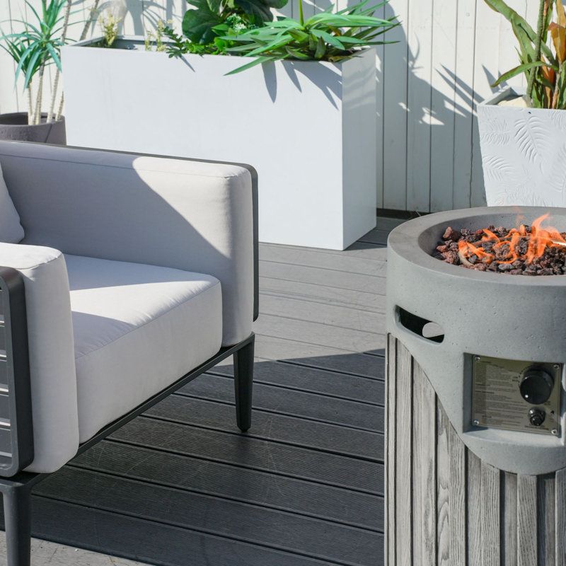 Ensemble de meubles de patio 3 pièces avec foyer