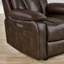 Fauteuil inclinable électrique à deux moteurs l 35,8 po en cuir végétalien avec appui-tête électrique-1915673009