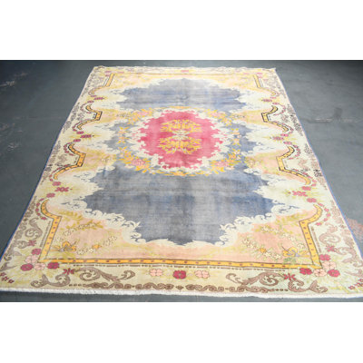 Handwoven Vintage Turkish Rug with Floral Design - Ideal for Living Room Home Decor