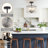 4 - Light Modern Drum Semi Flush Mount With Hammered Glass Strip-1944559622