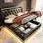 Black Pu King Size Bed With 360 Surround Led , Hydraulic Storage & Type-C Port Storage, Charging Point,-628933939-628933942