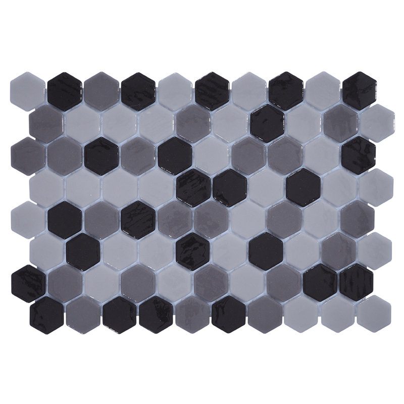Glass Tile Love White Hot Love 11 in. X 16.325 in. Hexagonal Glass Mosaic Tile (10.76 sq. ft./case), Ideal for Kitchen Tile, Backsplash Tile, Bathroom Tile, and Pool Tile