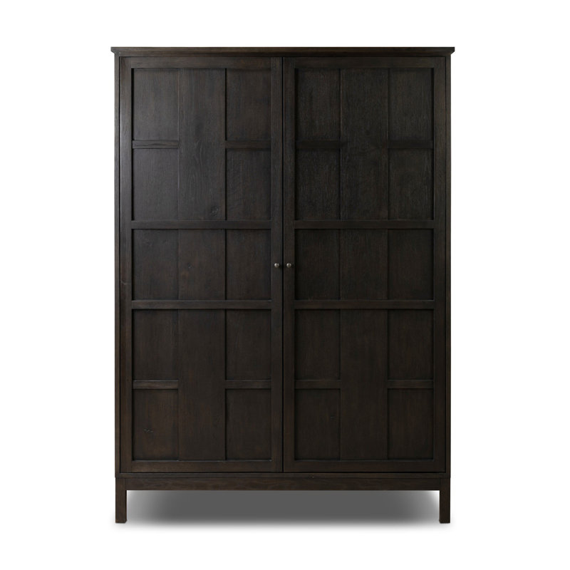 Alessio Cabinet-Aged Natural Oak, Smoked Black Veneer