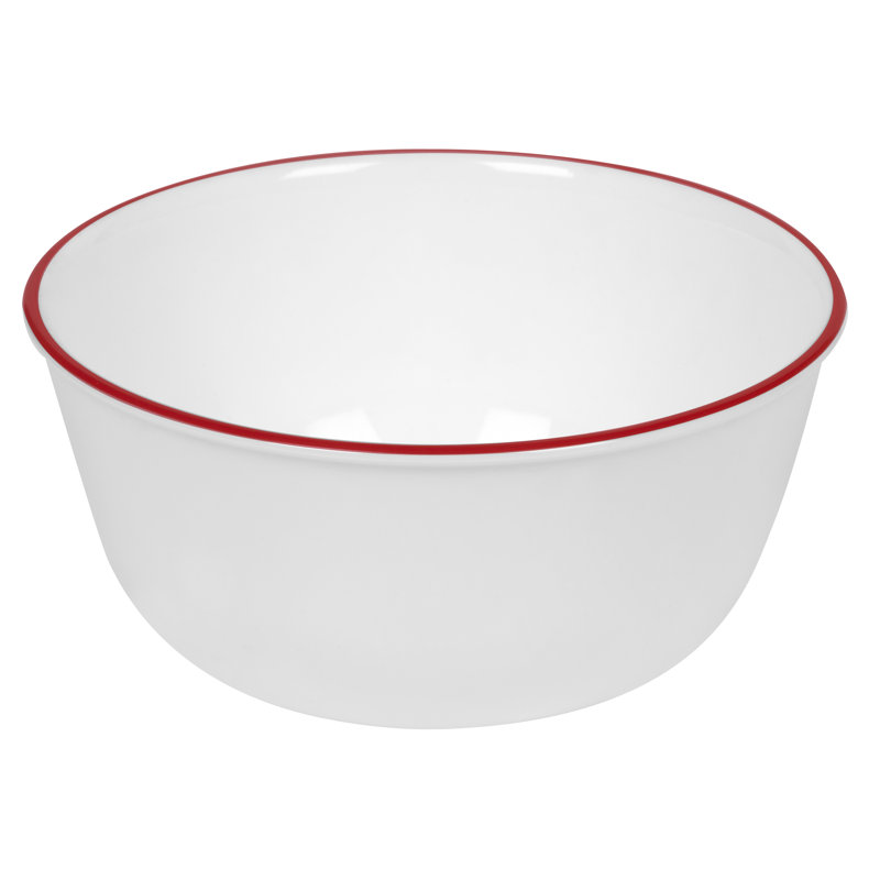 Livingware Memphis 28 oz.Soup/Cereal Bowl, White/Red