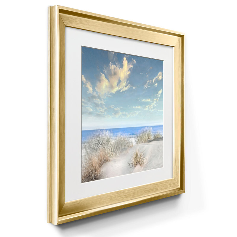 «Smooth Sands I», ensemble de 2 reproductions de photos, Impression encadrée avec passe-partout, H 17,5 po x l 35 po, Doré