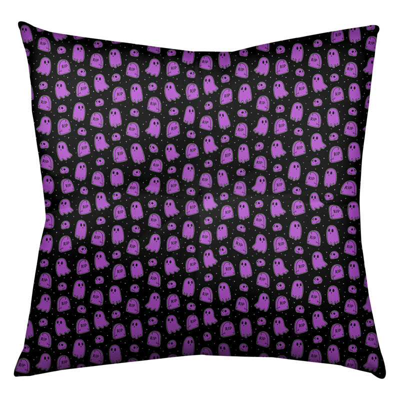 Coussin de sol fantôme Katelyn Elizabeth, 30 po x 30 po, Noir / mauve