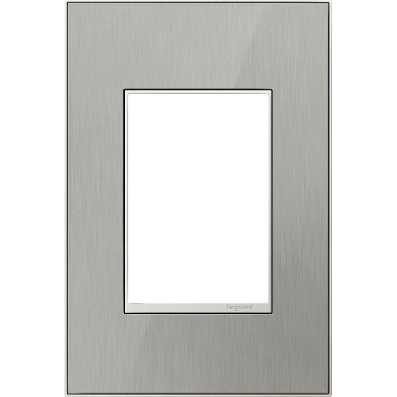 Plaque murale Adorne® 1-Gang + Rocker, Miroir en acier inoxydable brossé