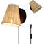 Lampe murale suspendue industrielle en bambou tissée à la main avec interrupteur
