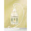 LANTERNE BOUGIE FANTAISIE BLANCHE AVEC SUPPORT