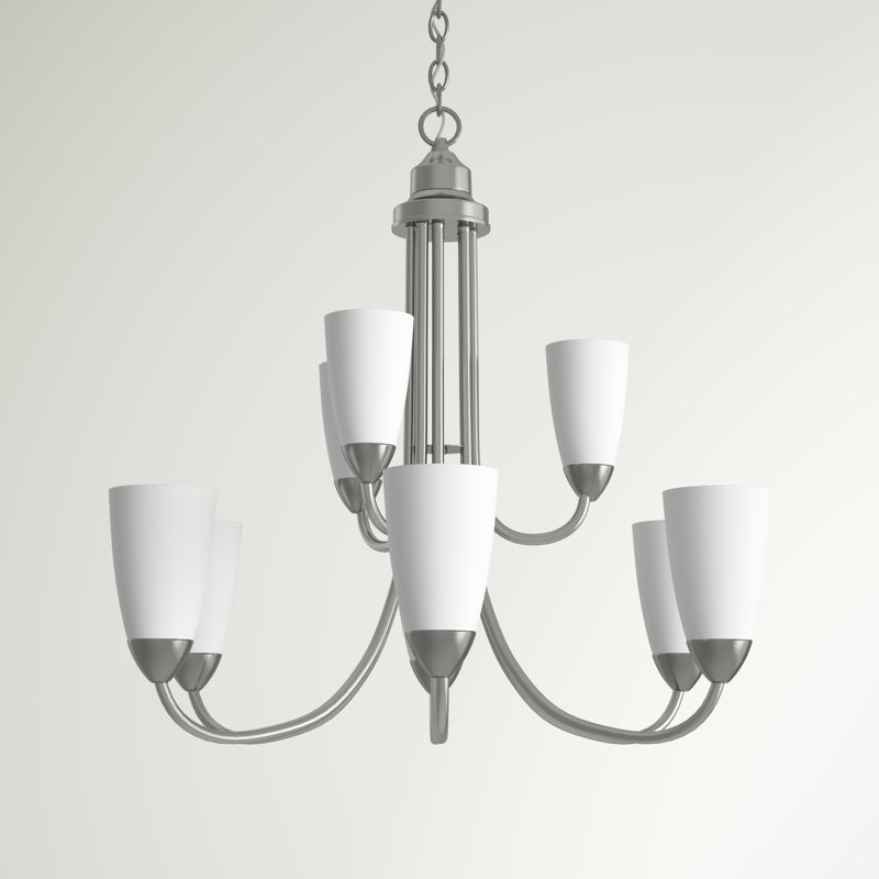 Lustre à neuf lumières Seville de Génération Éclairage , Non, Nickel brossé