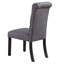 Ensemble de salle à manger moderne et classique en bois naturel Table de salle à manger ronde 4X Chaises d'appoint en tissu gris anthracite