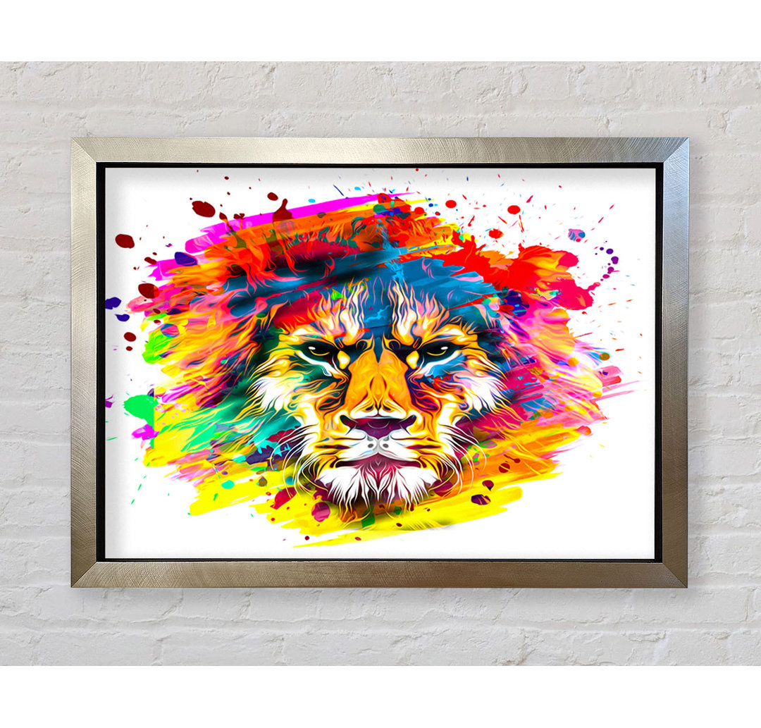 The Lion Splatter - Einzelner Bilderrahmen Kunstdrucke