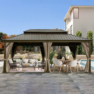 18 pi. L 12 pi. D Pavillon de jardin en aluminium