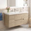 Meuble-lavabo suspendu flottant en mélamine de 48 po avec lavabo intégré en résine et carbonate de calcium, quincaillerie de qualité supérieure à fermeture en douceur, aménagement de rangement intelligent et spacieux (entièrement assemblé)-1303129108
