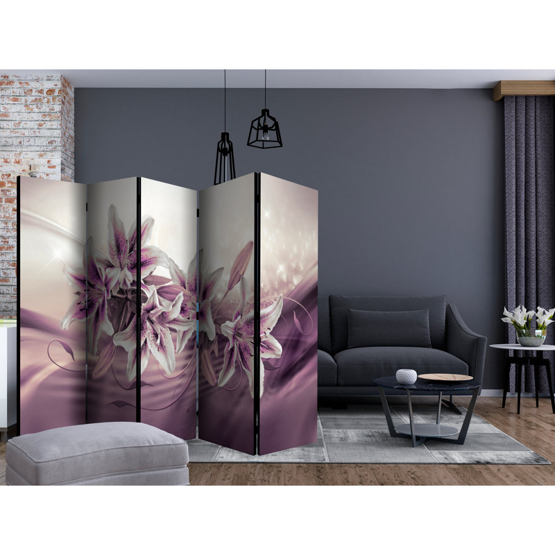 225cm W x 172cm H 5 - Panel Solid Wood Folding Room Divider