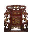 Chaise avec accoudoirs en bois massif brun foncé Asian Classic