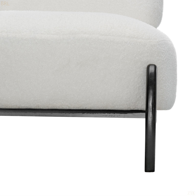 Chaise d'appoint rembourrée, Blanc/Noir, Noir