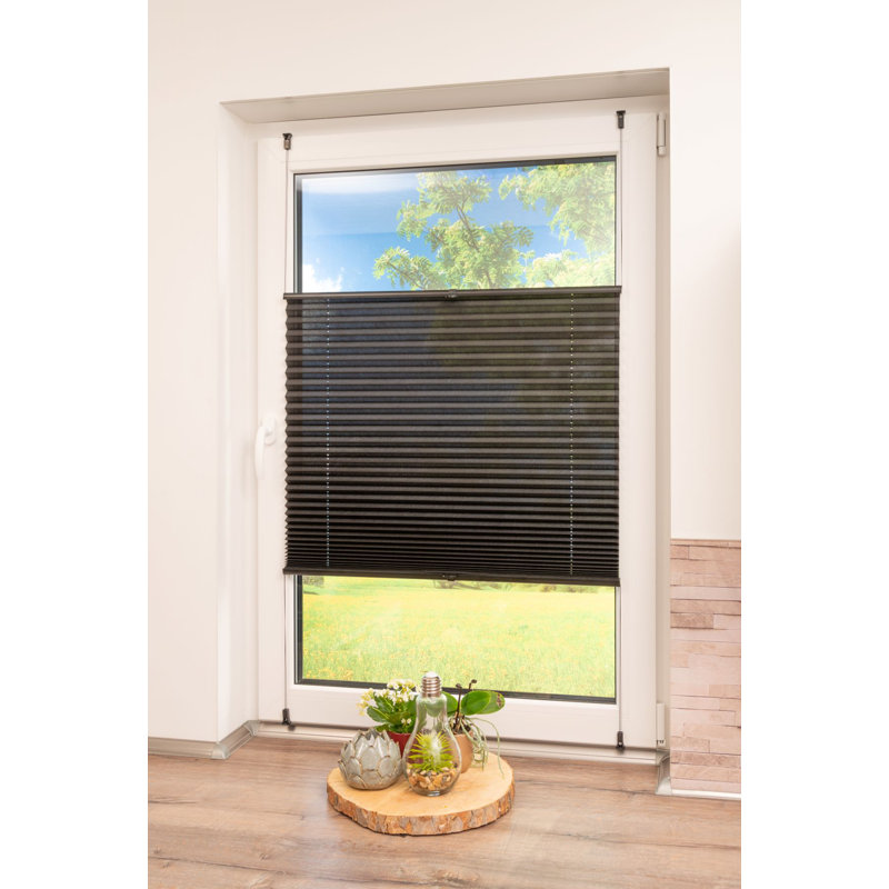 Sheer Pleated Shade, 210 cm L x 90 cm W, Black