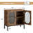 Rattan Buffet Storage Cabinet with Adjustable Shelves, Small Accent Cabinet 2-Tier Sideboard-1587751995