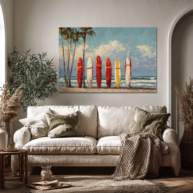 Art mural sur toile grande taille Sea Charge - Décoration de salon, de chambre à coucher ou de bureau, H 24 po x l 36 po