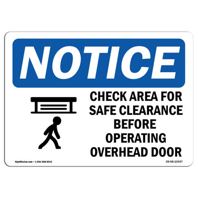 Check Area For Safe Clearance Aluminum Sign 12 x 18